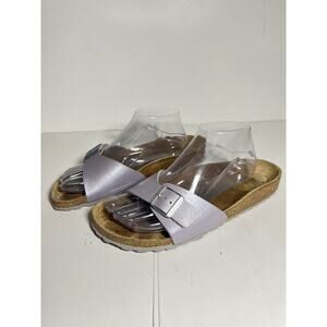 Birkenstock EUC Purple Lavender Leather Madrid SlipOn Slide Sandal 41 10-10.5 US